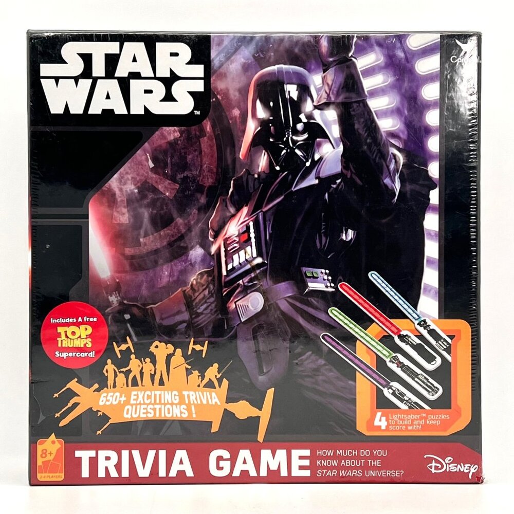 Star Wars Trivia Game 4 Lightsaber Puzzles Top Trumps Supercard By Disney New